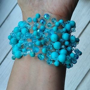 Turquoise Stone & Swarovski Crystal BRACELET